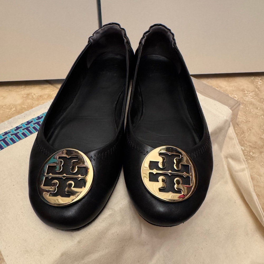 Tory Burch, black Minnie flats